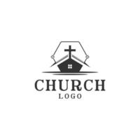 christelijke kerk jezus kruis evangelie logo-ontwerp vector