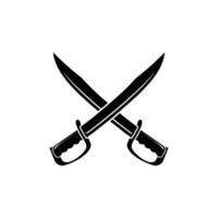 gekruist zwaard mes machete logo ontwerp inspiratie vector