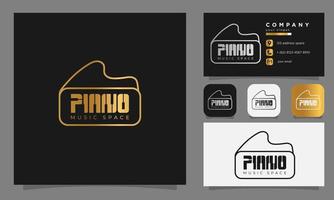 piano-logo, muziekruimte-logo, pianostudio vector