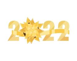 gouden 2022 nieuwjaar vector