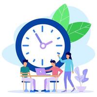 illustratie vector grafische stripfiguur van time management