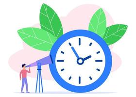 illustratie vector grafische stripfiguur van time management