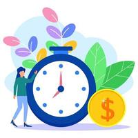 illustratie vector grafische stripfiguur van time management