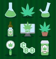 pictogrammen medicinaal cannabisgebruik vector