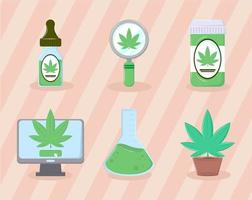 pictogrammen medicinale cannabis vector