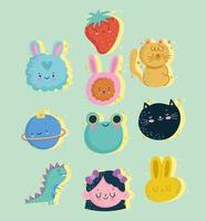 set kinderillustraties vector