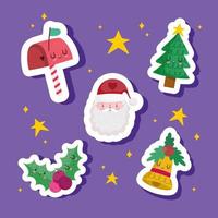 pictogrammen kerst stickers vector