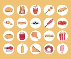 set van fastfood vector