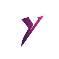 letter y-logo. paarse logo ontwerpsjabloon concept vector