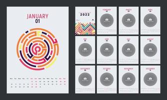 nieuwjaar creatieve kleurrijke kalender eenvoudig en zakelijk vector