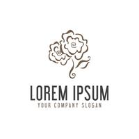 bloem logo hand getrokken stijl ontwerpsjabloon concept vector