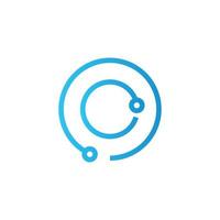 letter o logo ontwerpsjabloon, technologie abstracte stip verbinding logo pictogram cirkel logotype vector