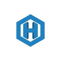 letter h zeshoek logo vector