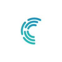 abstract creatief idee technologie icoon. letter c tech-logo. vector