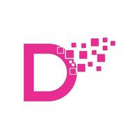 pixel letter d logo ontwerpsjabloon. digitale letter d technologie pictogram logo ontwerpelement.