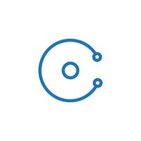 letter c logo ontwerpsjabloon, technologie abstracte stip verbinding logo pictogram cirkel logo vector