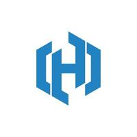 letter h zeshoek logo vector