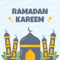ramadan kareem-groetconcept met moskeeillustratie vector