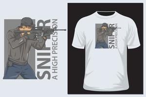 sniper tshirt vector