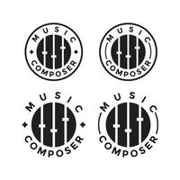 componist logo ontwerpsjabloon downloaden vector