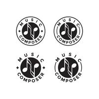 componist logo ontwerpsjabloon downloaden vector