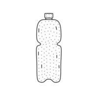 hand getekende vectorillustratie van een fles met mineraalwater. leuke illustratie van sportief flespictogram op een witte achtergrond. vector
