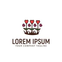 liefde tuin logo ontwerpsjabloon concept vector