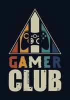 gamer club t-shirt ontwerpsjabloon vector