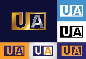 eerste monogram brief ua logo ontwerp vector. grafisch alfabetsymbool voor bedrijfszaken vector