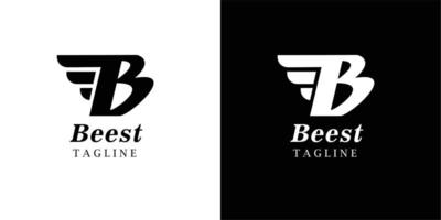 punt letter b-logo. beste belettering ontwerp vector met vleugels