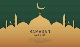 vectorillustratie van moskee silhouet illustratie. geschikt voor ontwerpelement van ramadan kareem groet en heilige maand ramadan viering banner achtergrond. vector