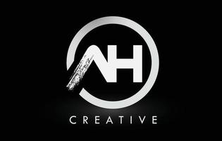 witte ah borstel letter logo ontwerp. creatieve geborstelde letters pictogram logo. vector