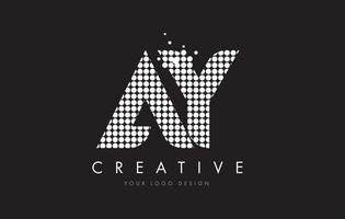 ay ay letter logo ontwerp witte magenta stippen en swoosh vector