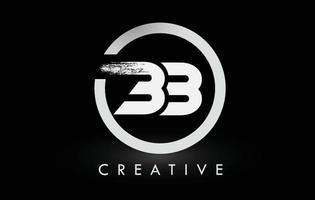witte bb borstel letter logo ontwerp. creatieve geborstelde letters pictogram logo. vector