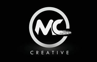 wit mc brush letter logo ontwerp. creatieve geborstelde letters pictogram logo. vector