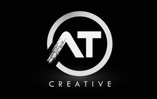 wit bij brush letter logo-ontwerp. creatieve geborstelde letters pictogram logo. vector