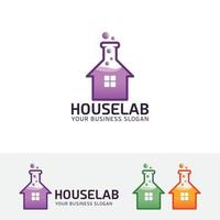 huis laboratorium concept logo ontwerp vector