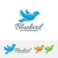 blauwe vogel logo ontwerp vector