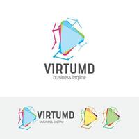 virtueel media logo concept vector