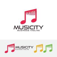 muziek stad vector logo concept