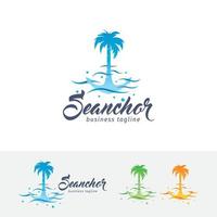strand resort vector logo ontwerp