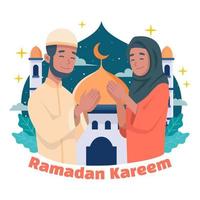 vier ramadan maand concept vector