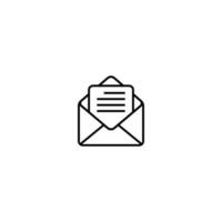 open bericht, e-mailpictogram vector in lijnstijl