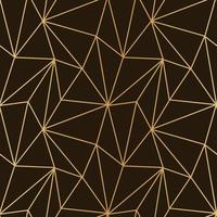 driehoekenmozaïek van dunne gouden lijnen op een donkere luxe achtergrond naadloos patroon voor inpakpapier textiel vector