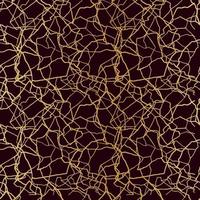 kintsugi kunst naadloos patroon van splinters en verschillende fragmenten met gouden lijnen op donkere koninklijke achtergrond vector