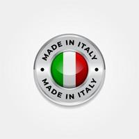 gemaakt in Italië label vectorillustratie, ontwerp van vlag badge teken sticker voor product media promotie vector