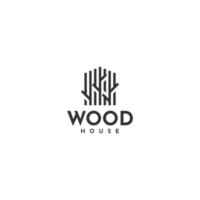 houten huis logo sjabloonontwerp vector