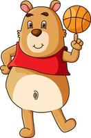 de gelukkige wombat die basketbal speelt vector