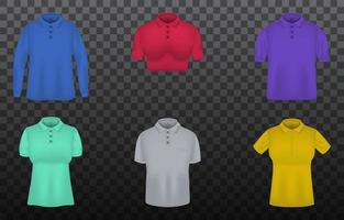 set van 3D-t-shirt mock-up vector