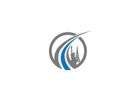 financiële logo ontwerp vector pictogrammalplaatje met eiffeltoren